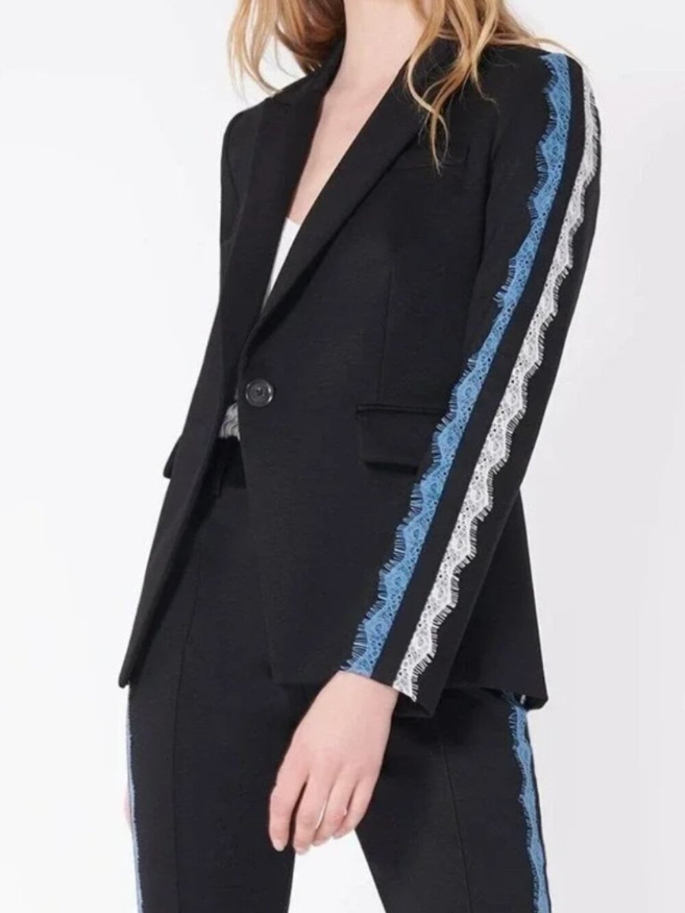 Veronica Beard Damari lace stripe blazer size 4 - Picture 6 of 8